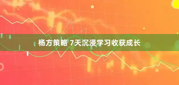 杨方策略 7天沉浸学习收获成长