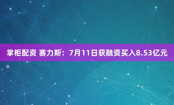 掌柜配资 赛力斯：7月11日获融资买入8.53亿元