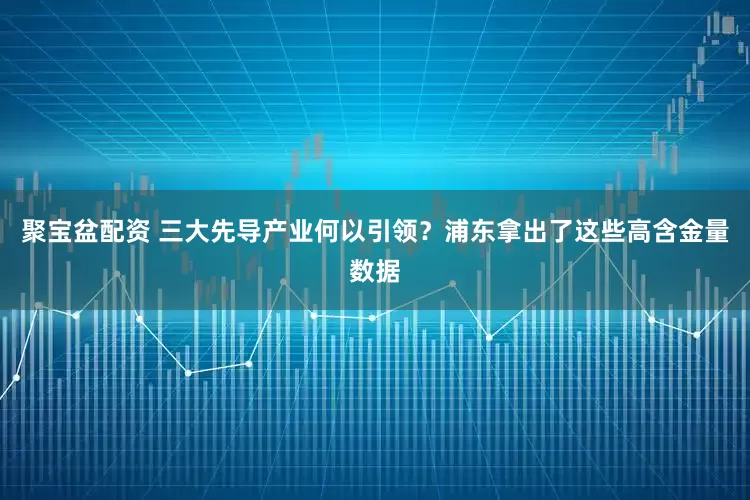聚宝盆配资 三大先导产业何以引领？浦东拿出了这些高含金量数据